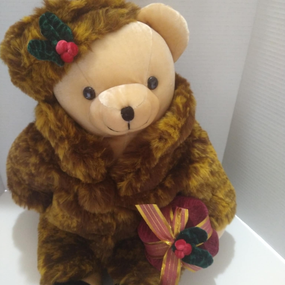 Vintage J.C. Penny Holiday Christmas Plush Bear